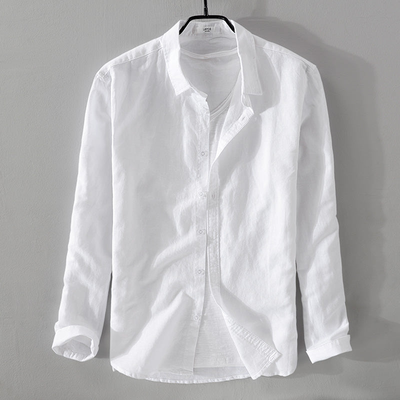 Cotton and linen long shirt
