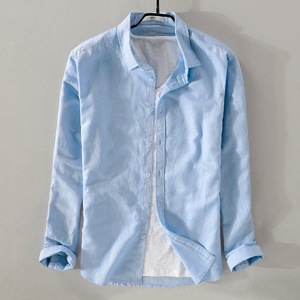 Cotton and linen long shirt