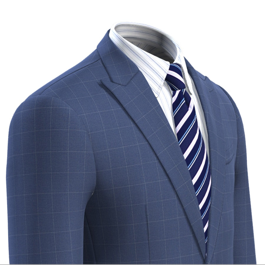 Men Blue Check dress Suit